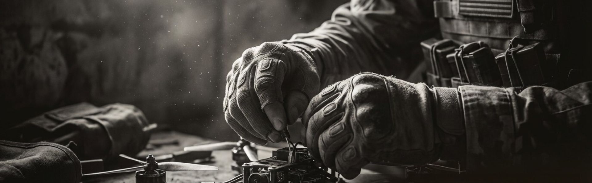 A solemn moment as a soldier salutes the American flag during a ceremony inside an auditorium.